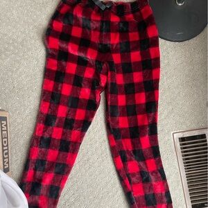 Wonder Nation Red and Black Checkered Joggers